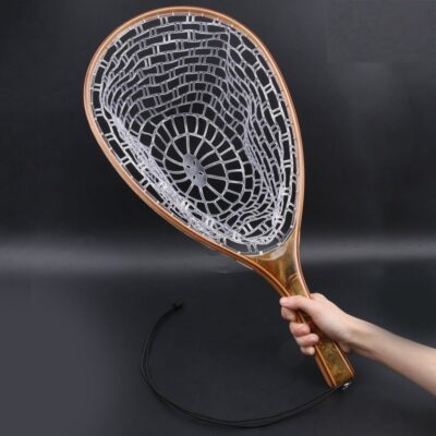 Landing net with rubber mesh